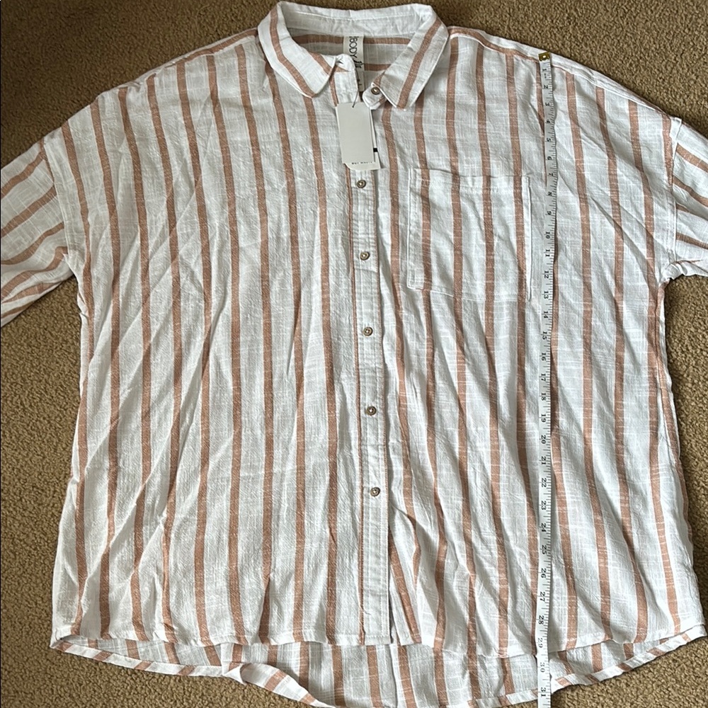 NWT Cotton-On Body White and Tan Striped Beach Cover Up Size XL - Picture 8 of 10